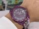 Swiss Clone Rolex Datejust Pink-Purple Diamond Iced Out Black Case Jubilee Watch (7)_th.jpg